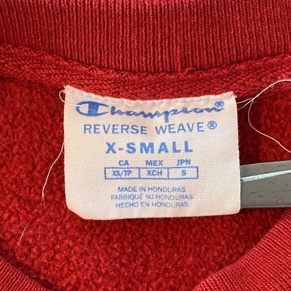 Vintage Champion Reverse Weave Sweatshirt Adult Size XS Red Crew Neck Pullover - Picture 5 of 6